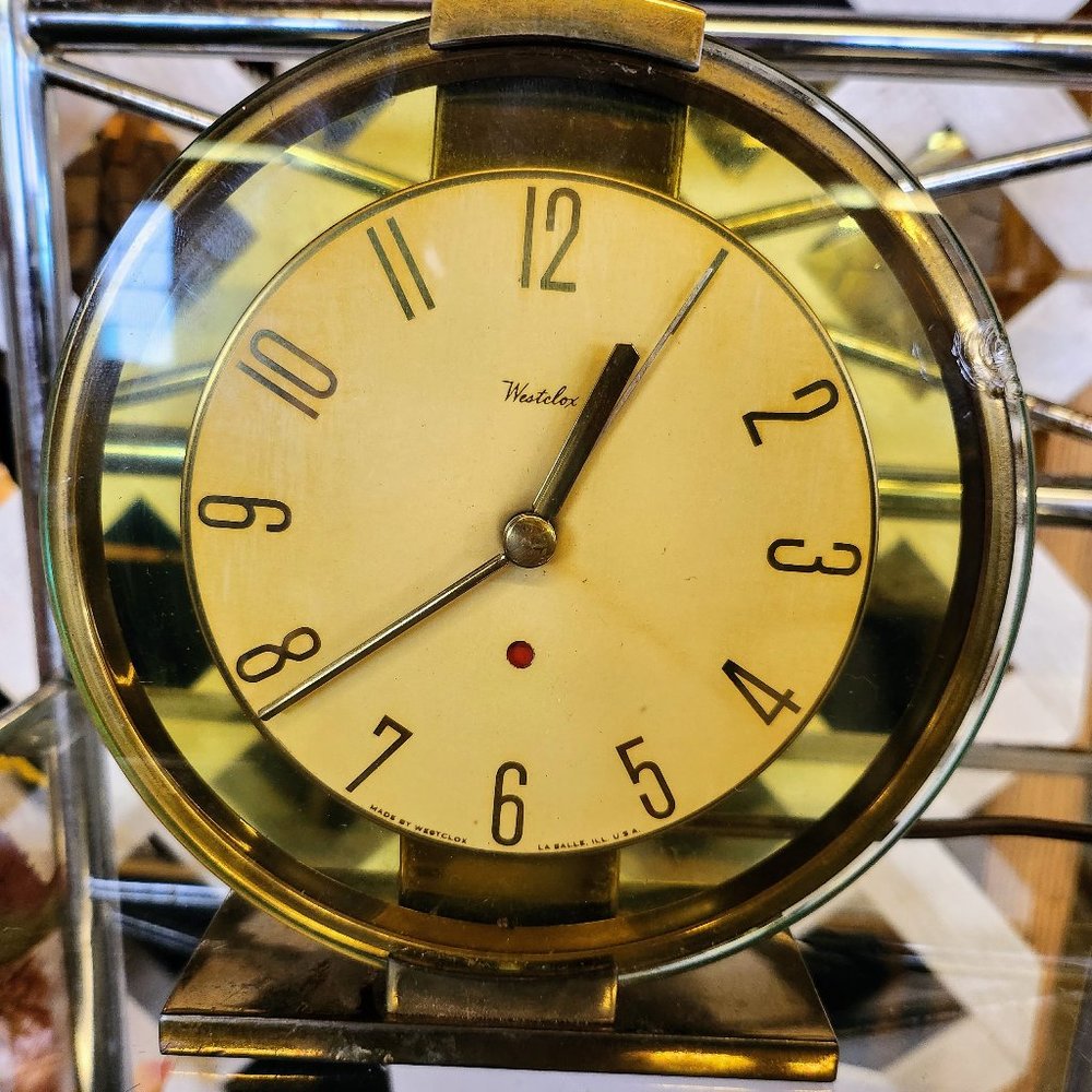 Vintage Westclox Oracle Brass Electric Clock